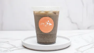Houjicha Latte at +Bake Cafe